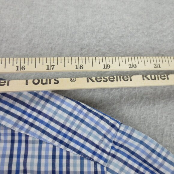 Burberry Long Sleeve Button Down Shirt Mens 18 41 Blue White Comfort Casual - Picture 8 of 13